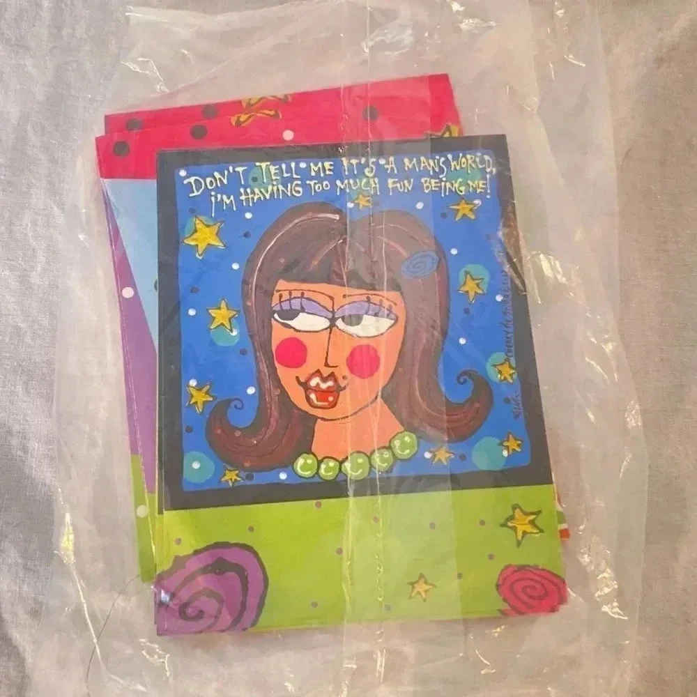 FRIENDSHIP Funny Brunette Girl Greeting Cards VTG Leanin' Tree‎ Lori Wiseman NOS